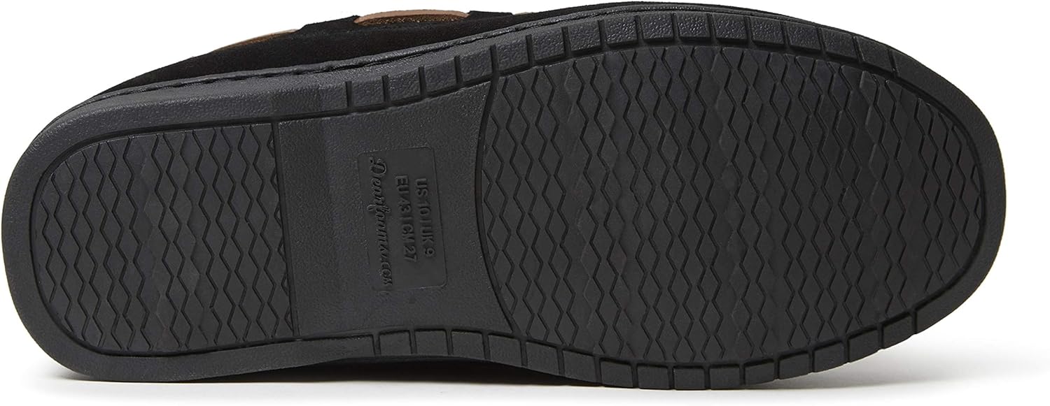 Мужские мокасины Dearfoams Hudson из натуральной замши с мемори-пенной стелькой и шнурками, черный — фото 4
