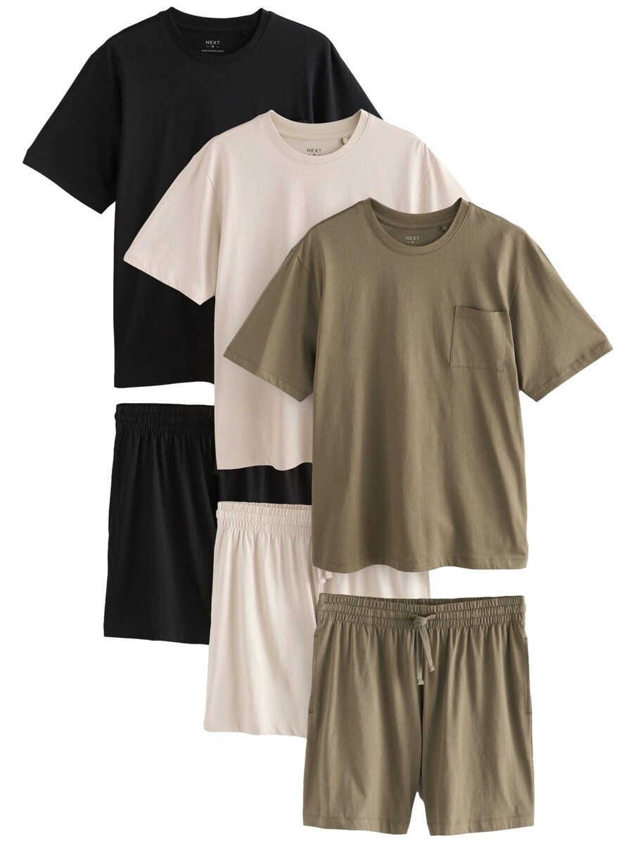 

Короткая пижама Next, цвет Beige/Olive/Black