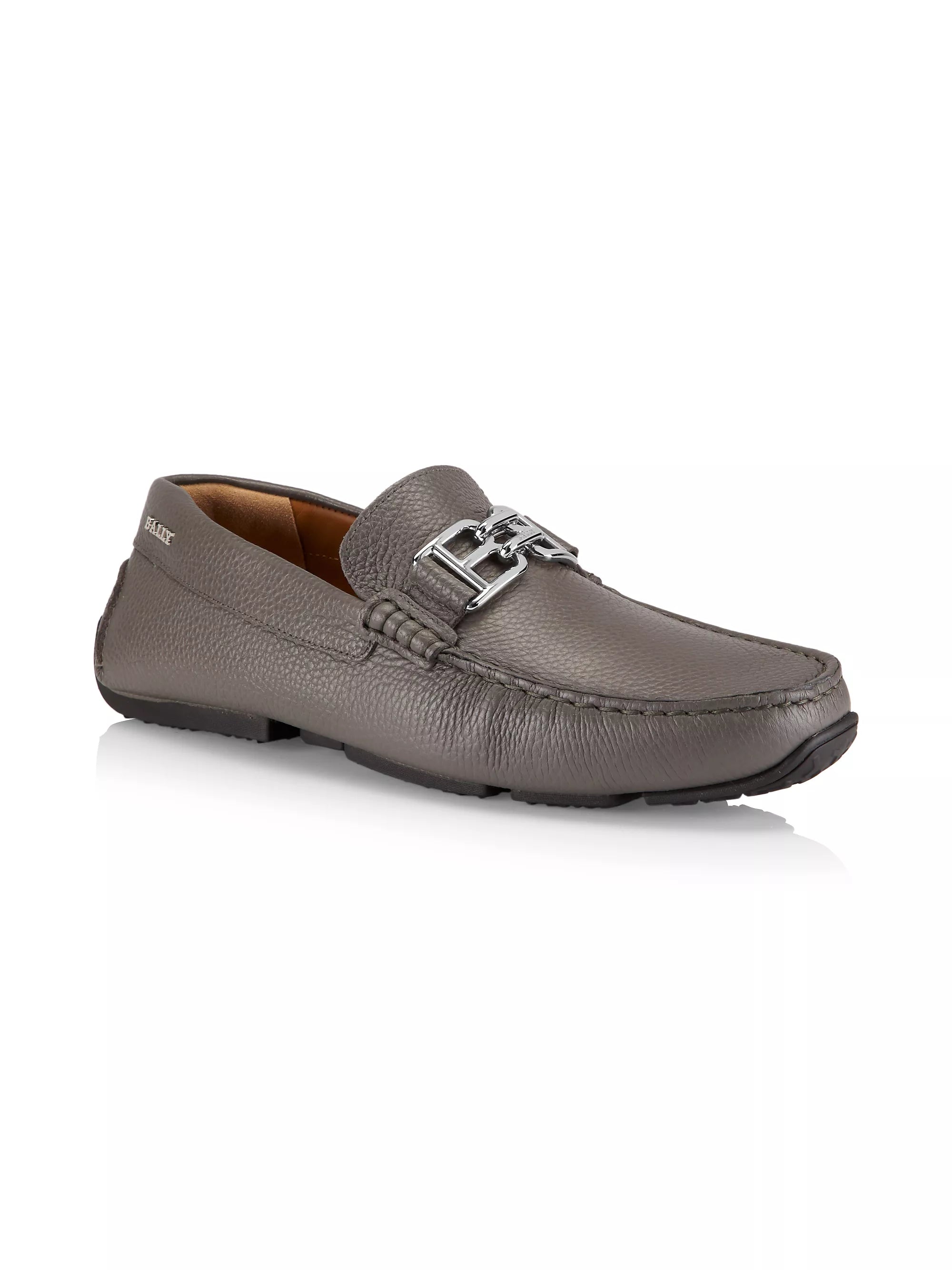 

BALLY Parsal 6303266 мужские темно-минеральные кожаные лоферы, Mineral