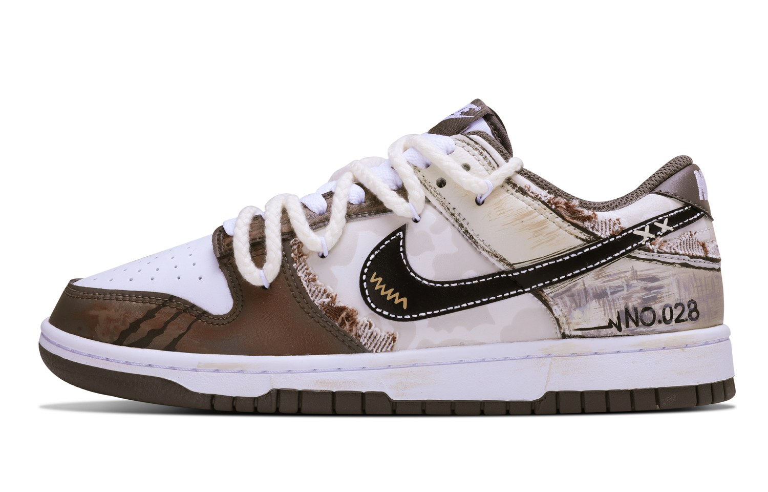 

Nike Кроссовки Dunk устойчивые к истиранию и скольжению мужские низкие коричневые, цвет Brown