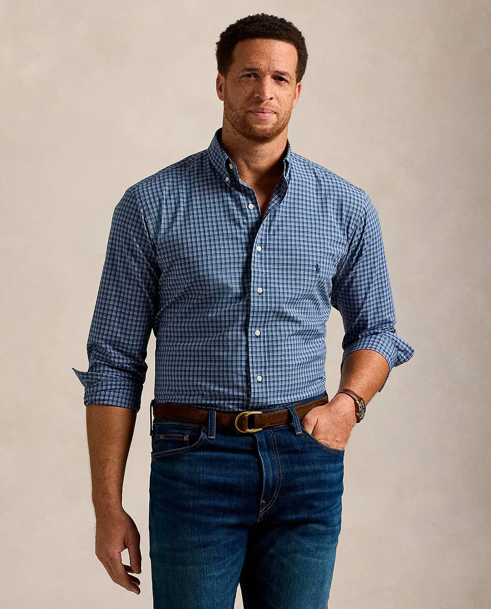 

Мужская рубашка из поплина Classic подходит для больших размеров Polo Ralph Lauren, темно-синий