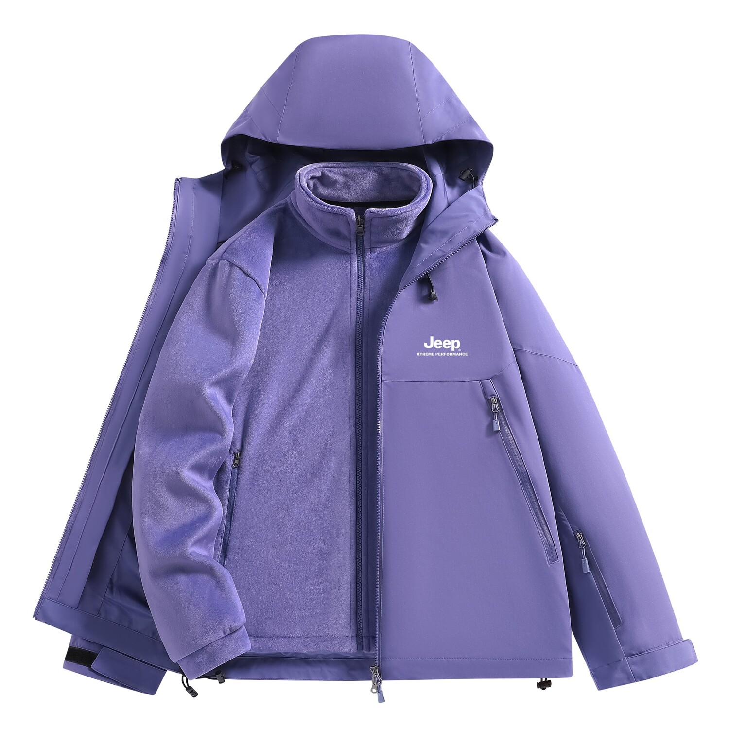 

Куртка Unisex Hooded Thickened Soft Shell Jeep, фиолетовый