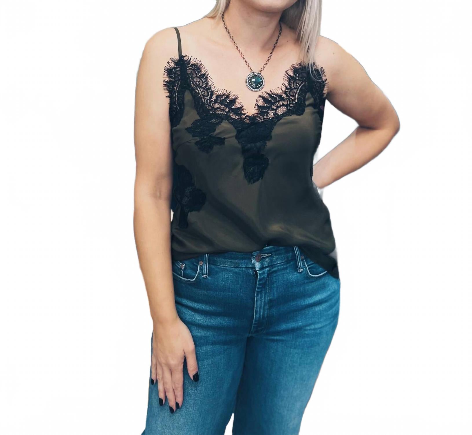 

Топ Harper Bias Cami в цвете Moss Green/black Gold Hawk