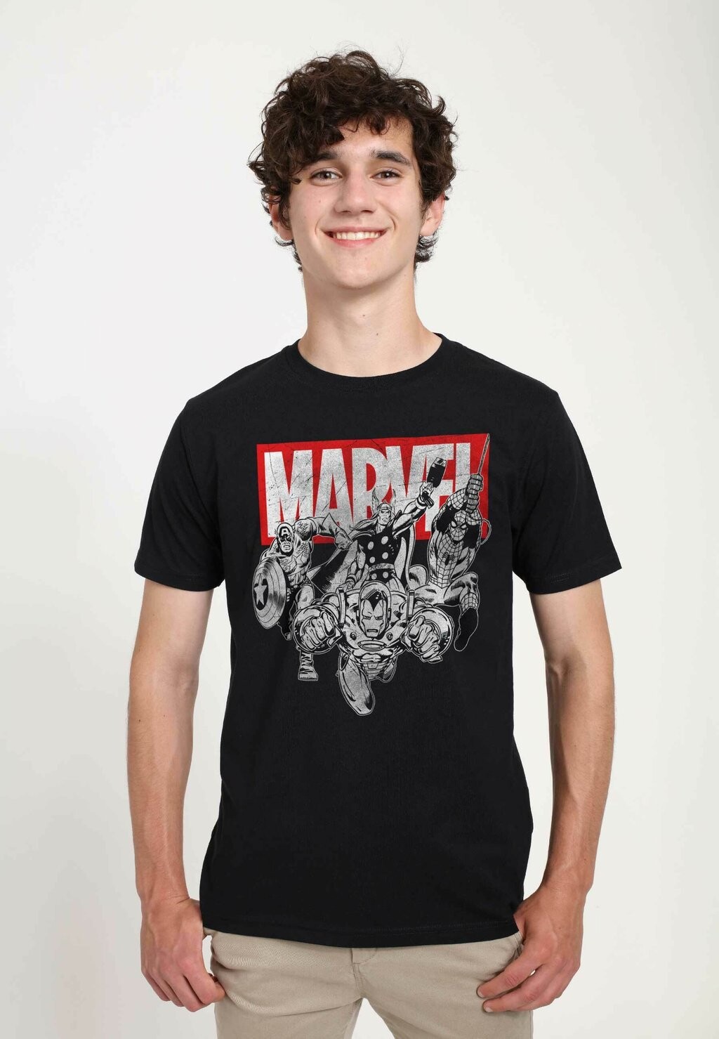 

Футболка с принтом AVENGERS CLASSIC IRONMAN POSES UNISEX Henry Tiger, черный
