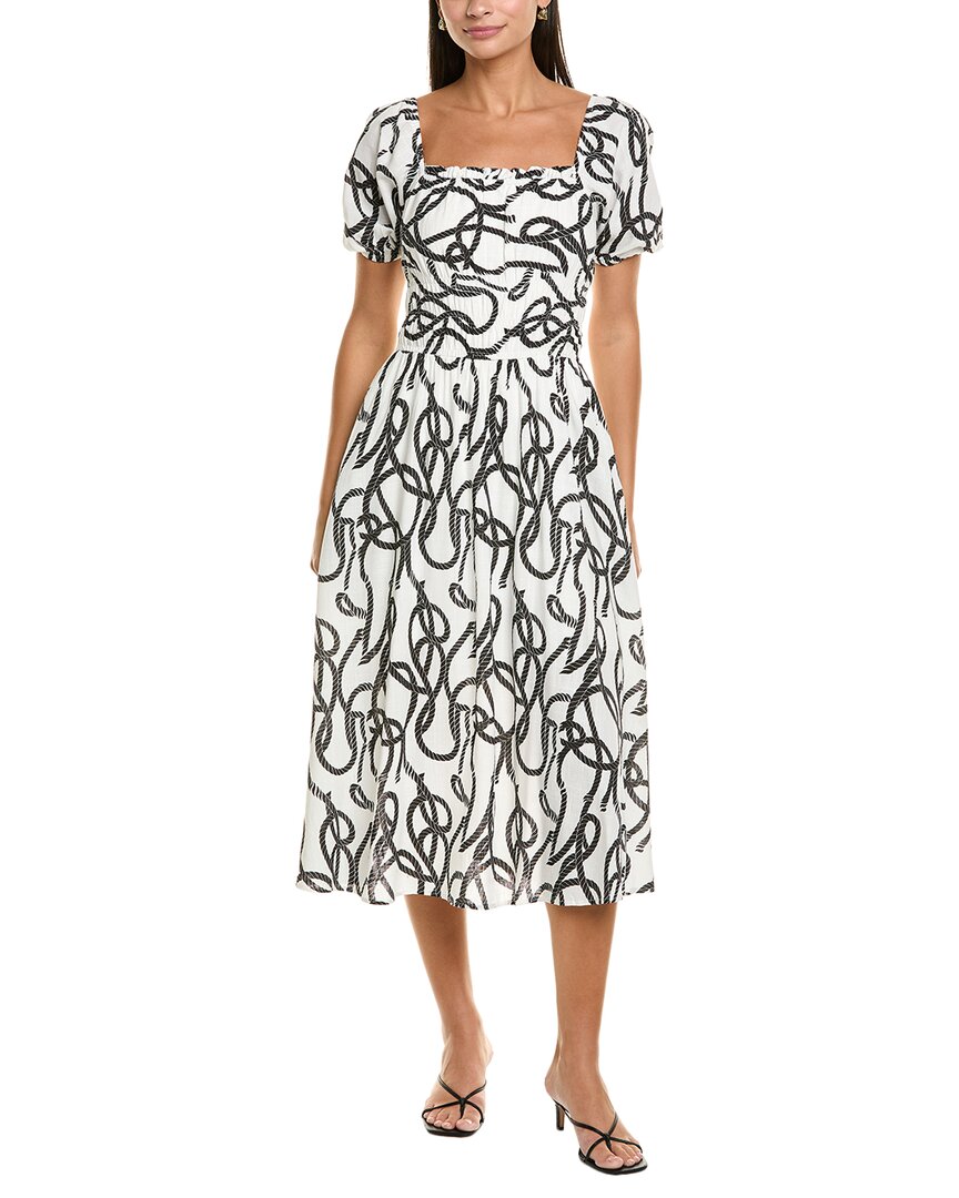 

Платье миди из льняной смеси Maison Maar, белый