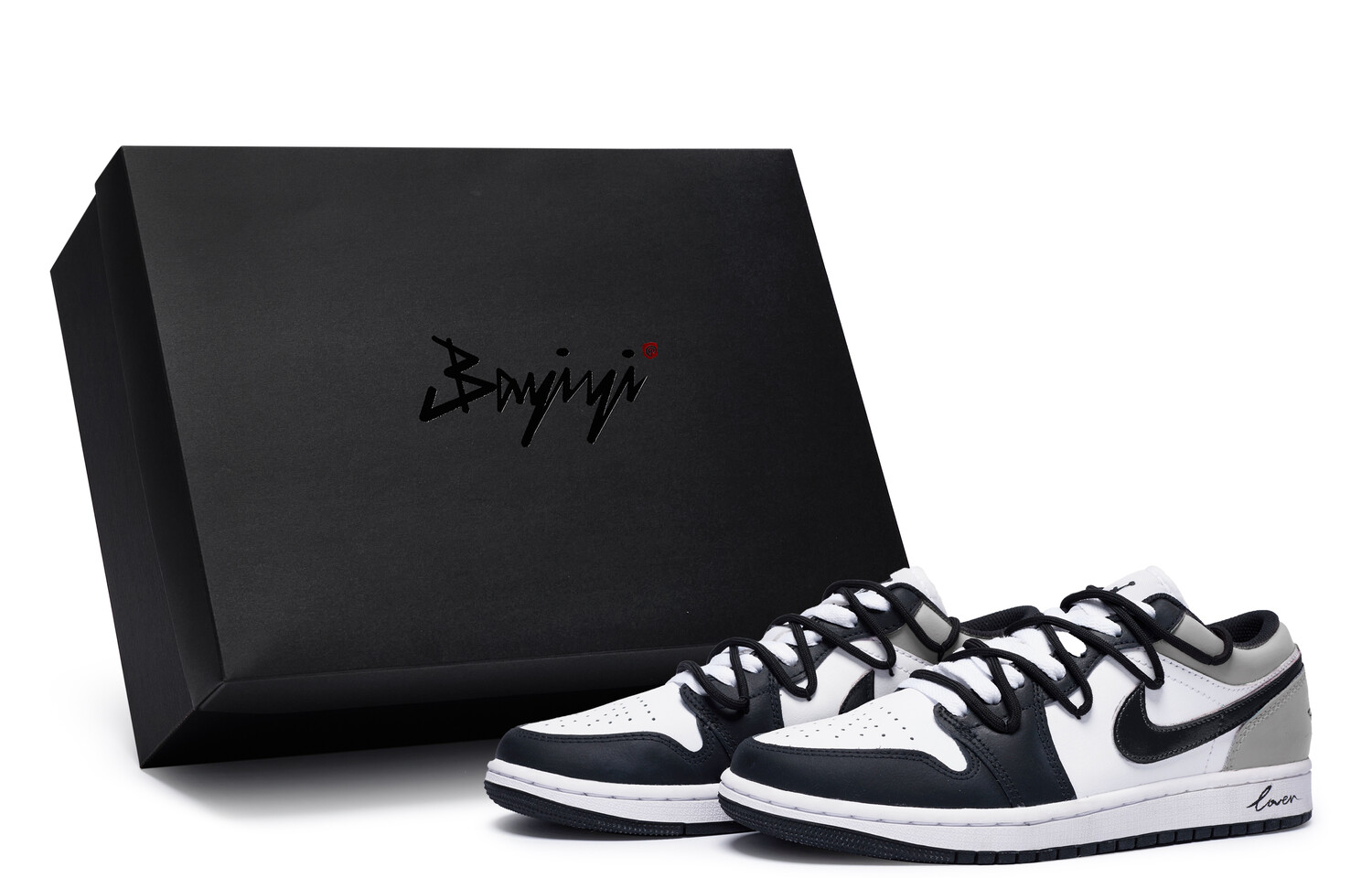 

Кроссовки Air Jordan 1 Vintage Basketball Shoes Women's Low-top Gray, черный/белый/серый
