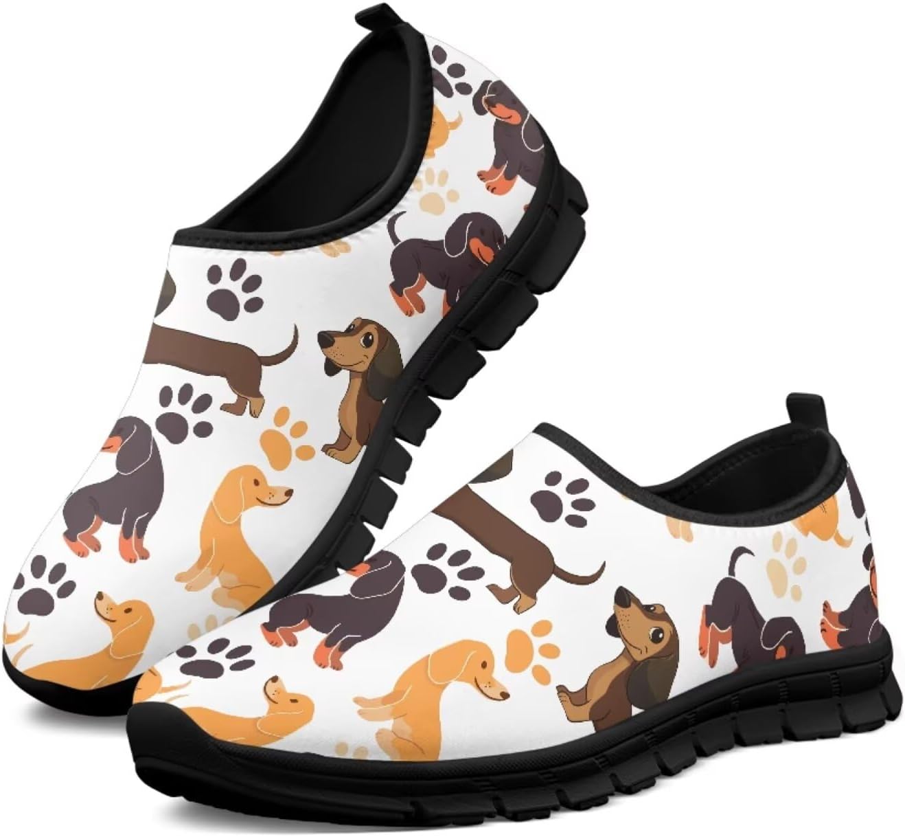 

Женские кроссовки Binienty для прогулок, мужские спортивные слипоны, дышащие низкие лоферы, Cartoon Dachshund