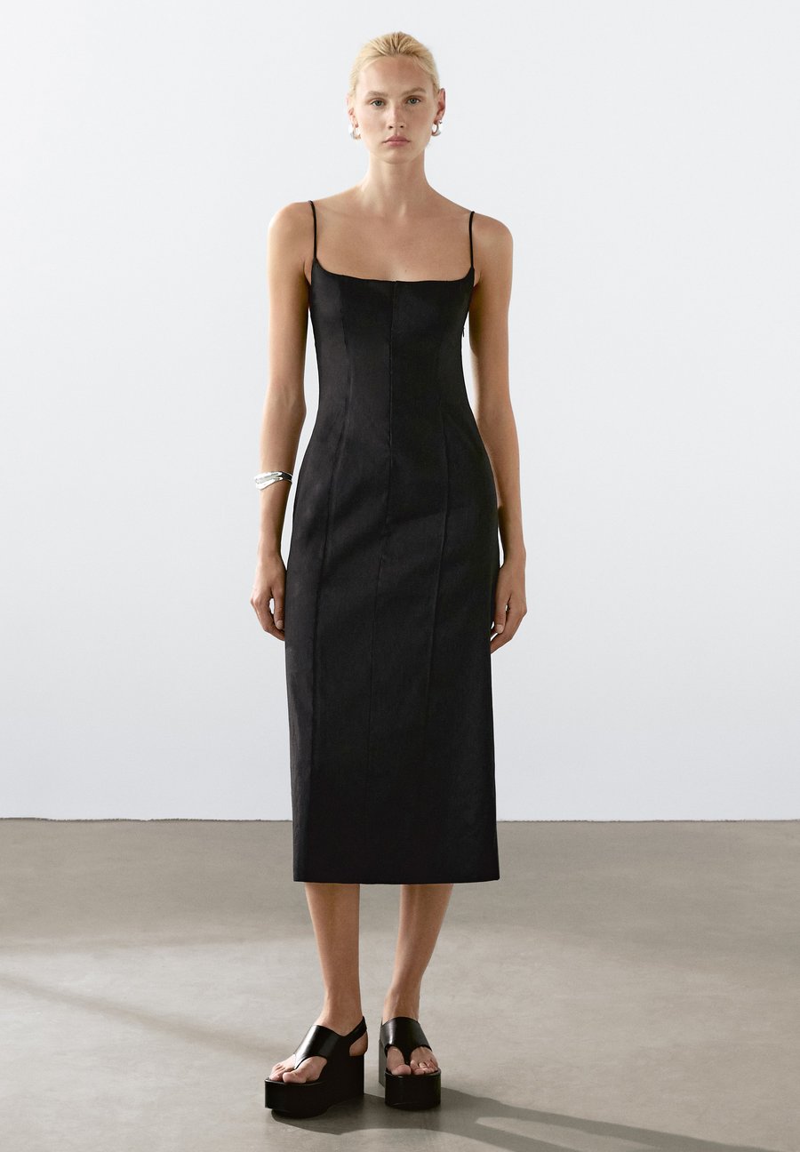 

Платье Massimo Dutti STRAPPY FITTED MIDI, Black