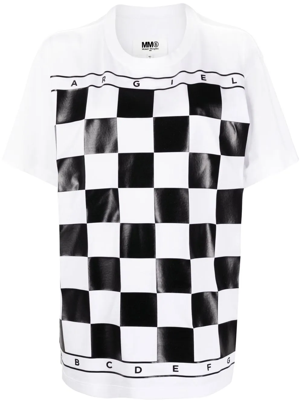 

Клетчатая футболка MM6 Maison Margiela, белый