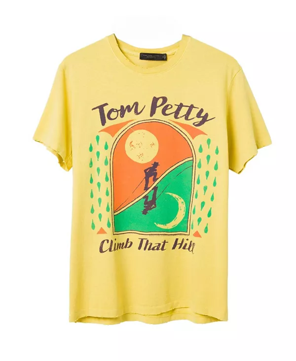 

Футболка унисекс Tom Petty Climb That Hill в винтажном стиле Junk Food Clothing, желтый