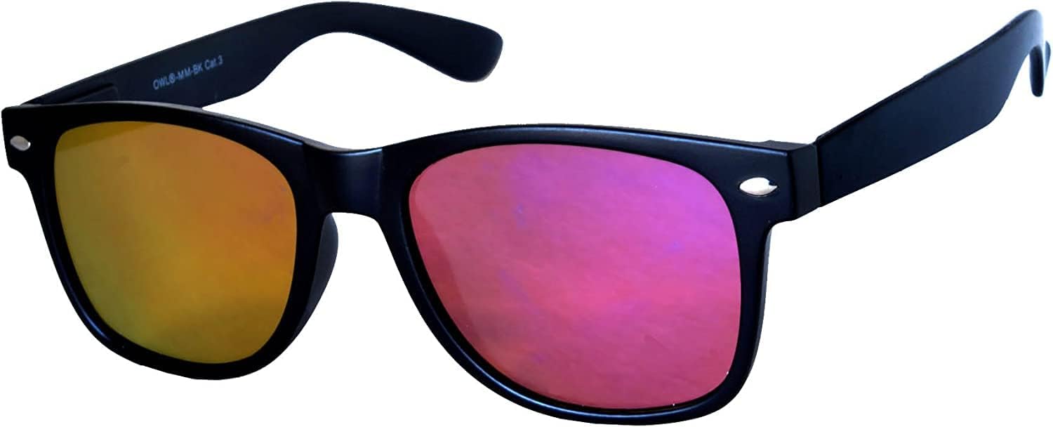 

Солнцезащитные очки OWL с зеркальными линзами для женщин и мужчин, прямоугольные, с защитой от УФ-излучения, с зеркальными линзами в стиле ретро, ​​черные, Black Purple Mirror