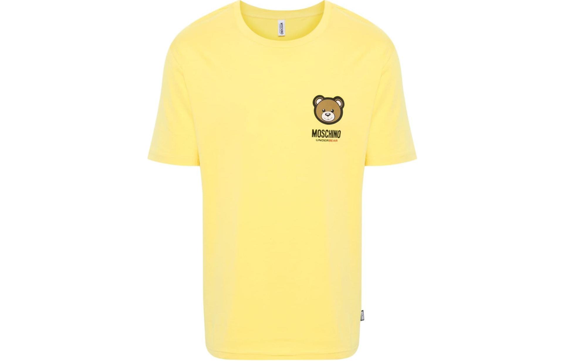 

Футболка с рукавом дроп-шиoulder мужская ярко-желтая MOSCHINO