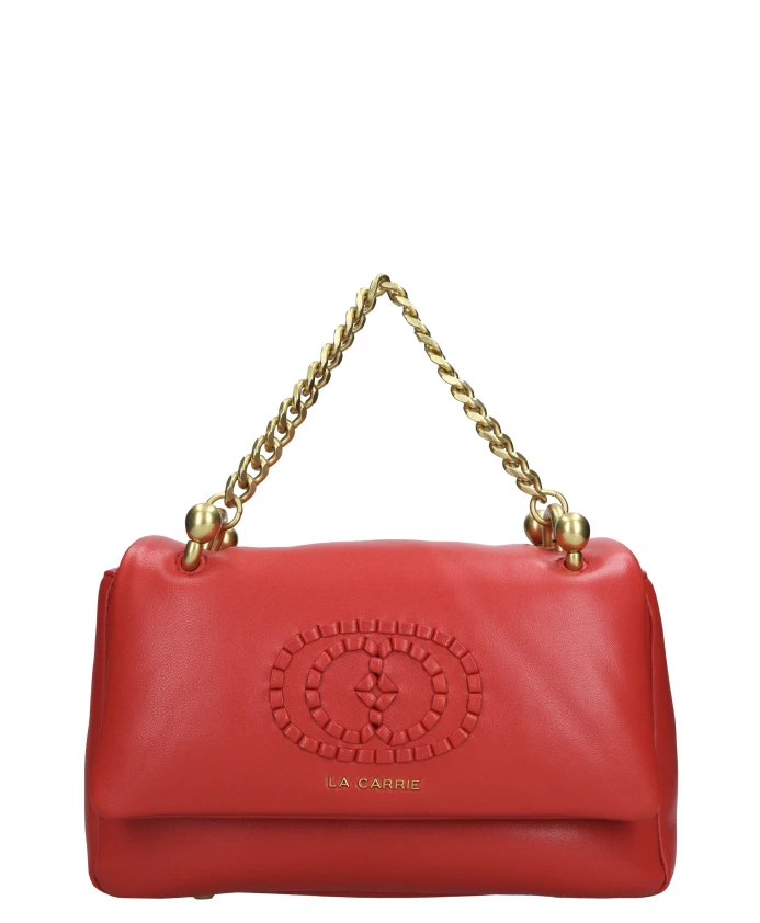 

Сумка из кожи с плетеным логотипом Sthephy La Carrie, красный