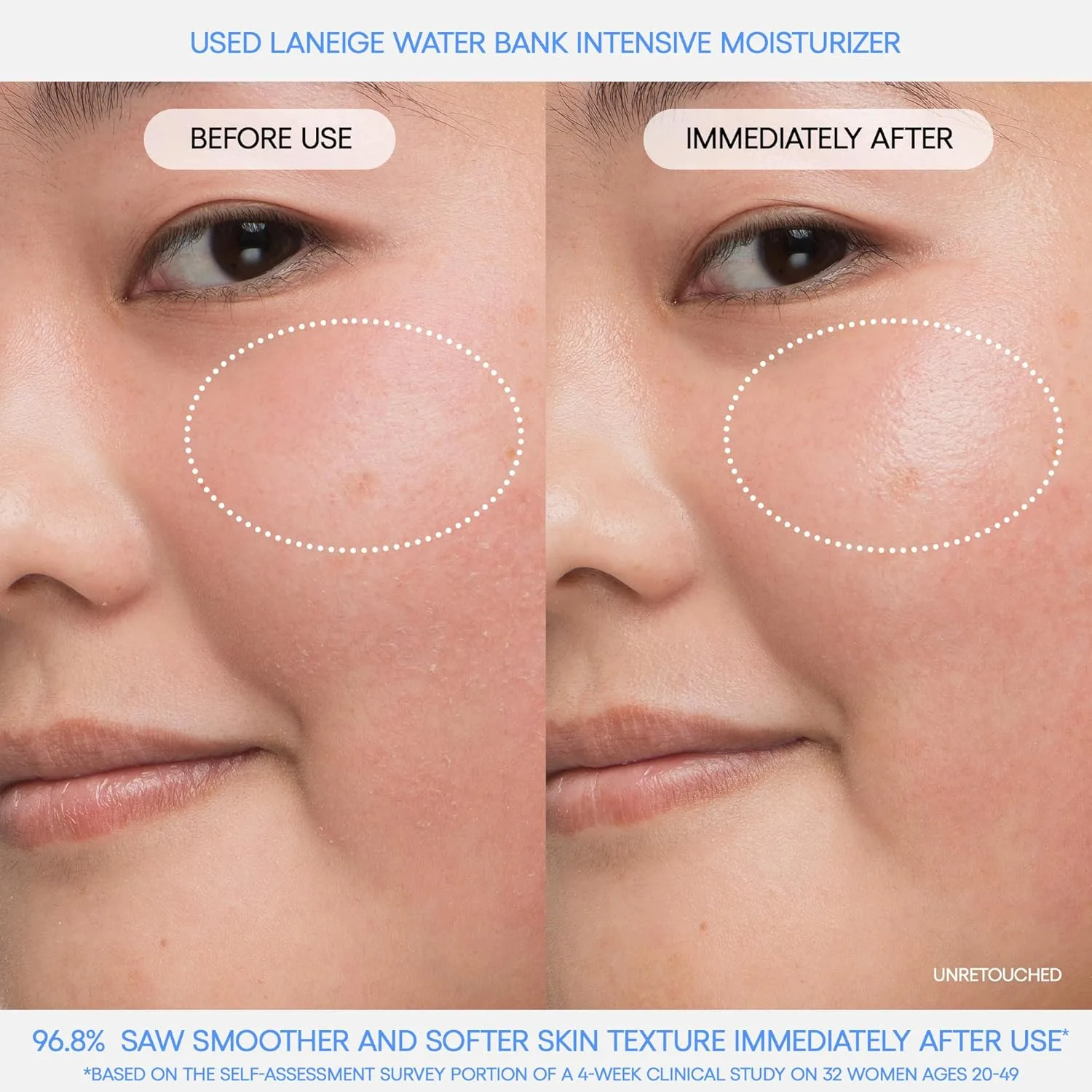 Сыворотка Laneige — Water Bank Blue Hyaluronic Intensive Moisturizer: интенсивный увлажняющий для очень сухой — фото 4
