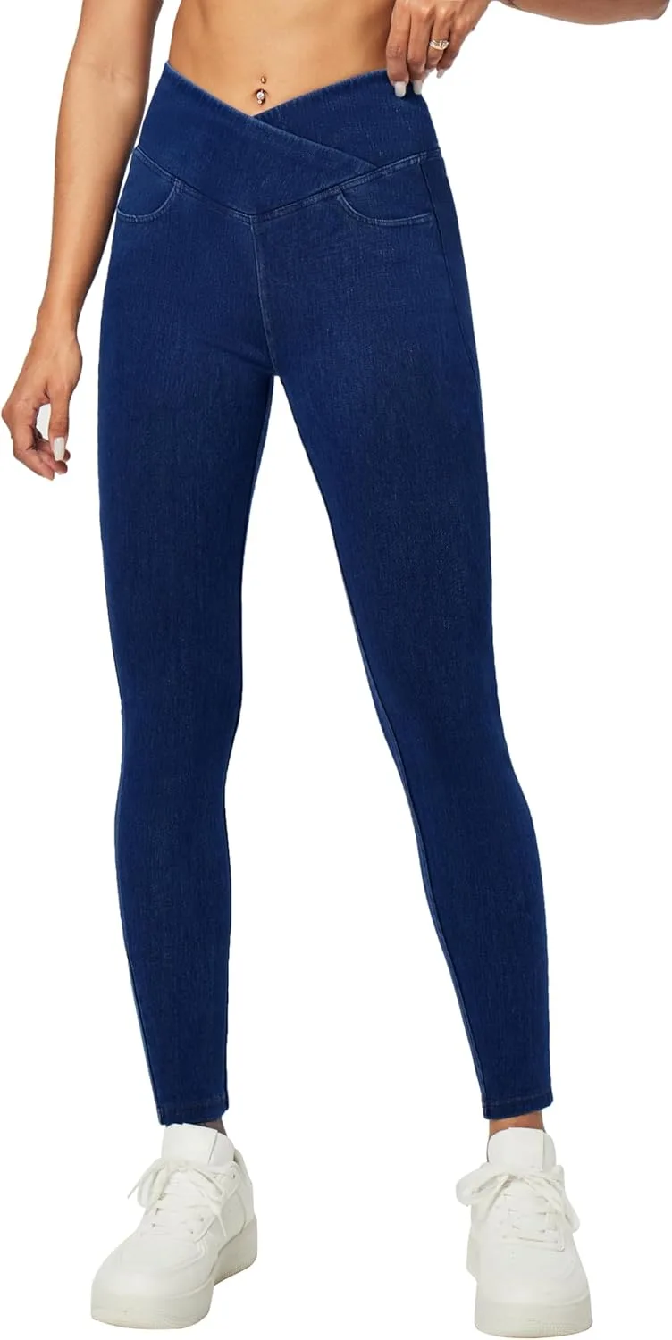 

Heathyoga Crossover Jeggings для женщин с эффектом контроля живота