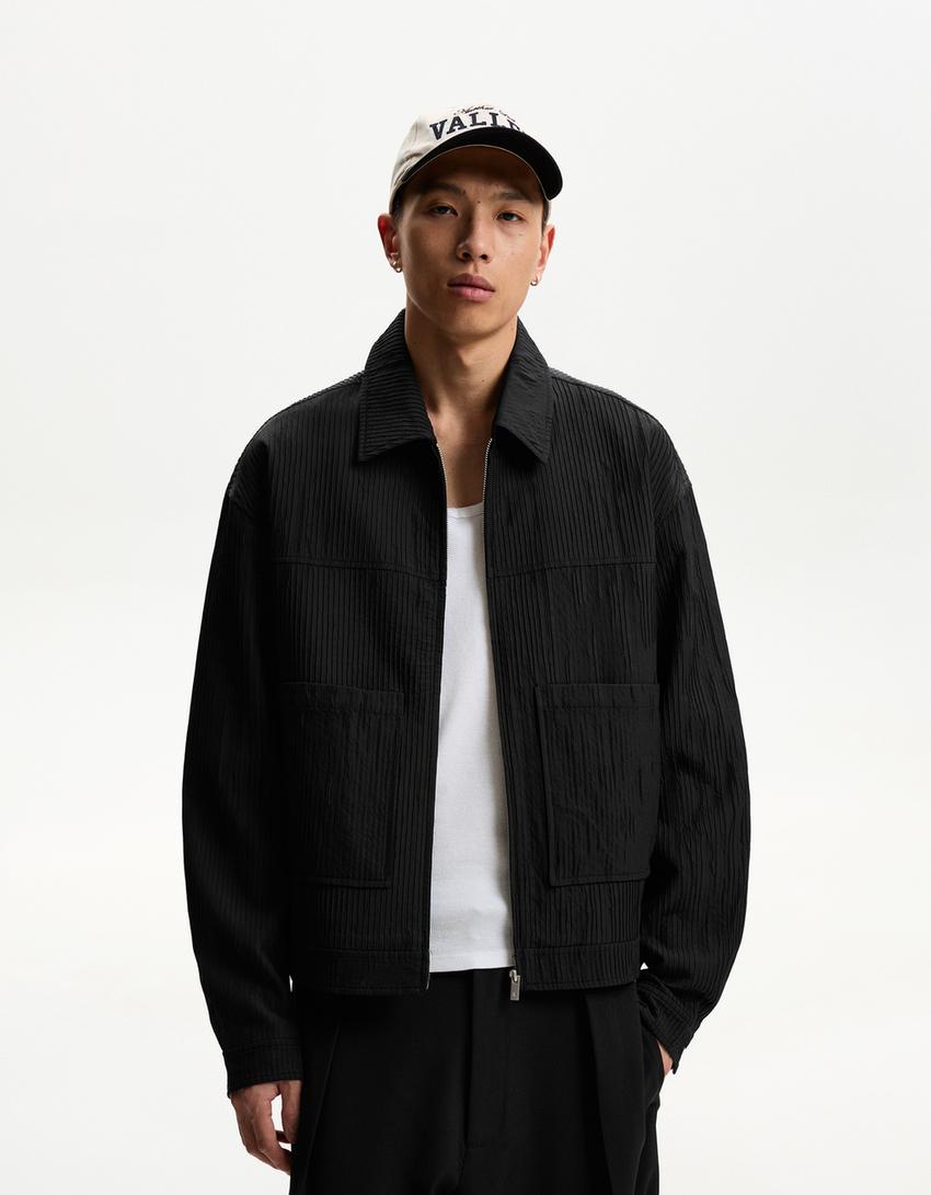 

Техническая верхняя рубашка Bershka, черный