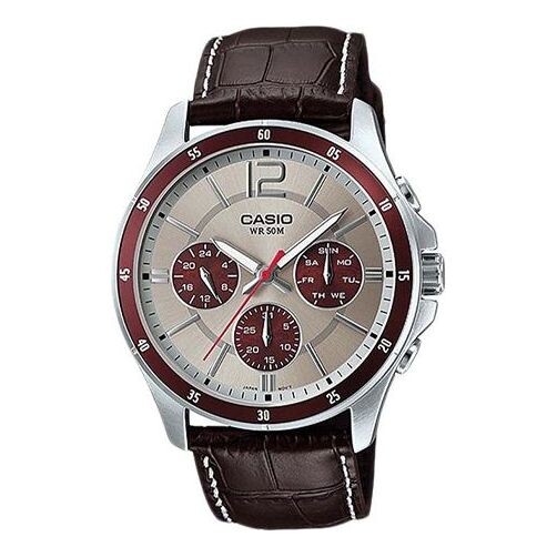 

Часы CASIO Men's ENTICER Wrist Red/Brown Waterproof Mens Red/Brown Analog, красный