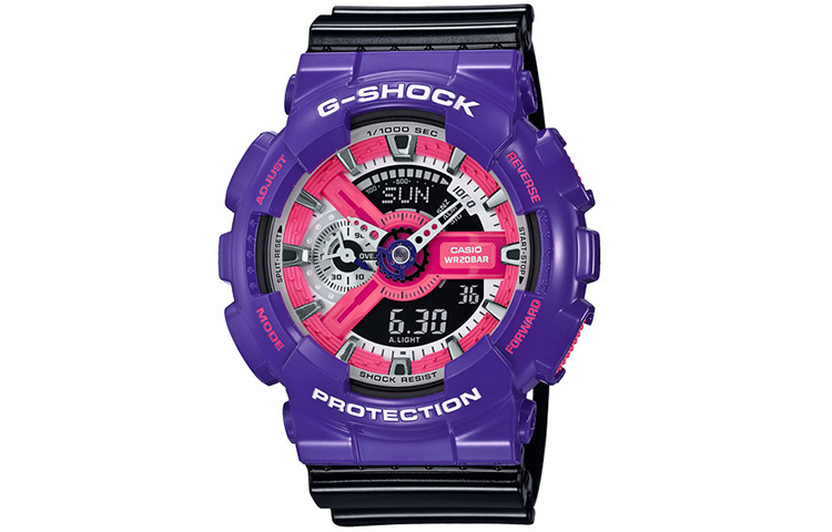 

CASIO Часы Men Liquid Crystal/Analog Dual Display Series Purple Watch GA-110NC-6A