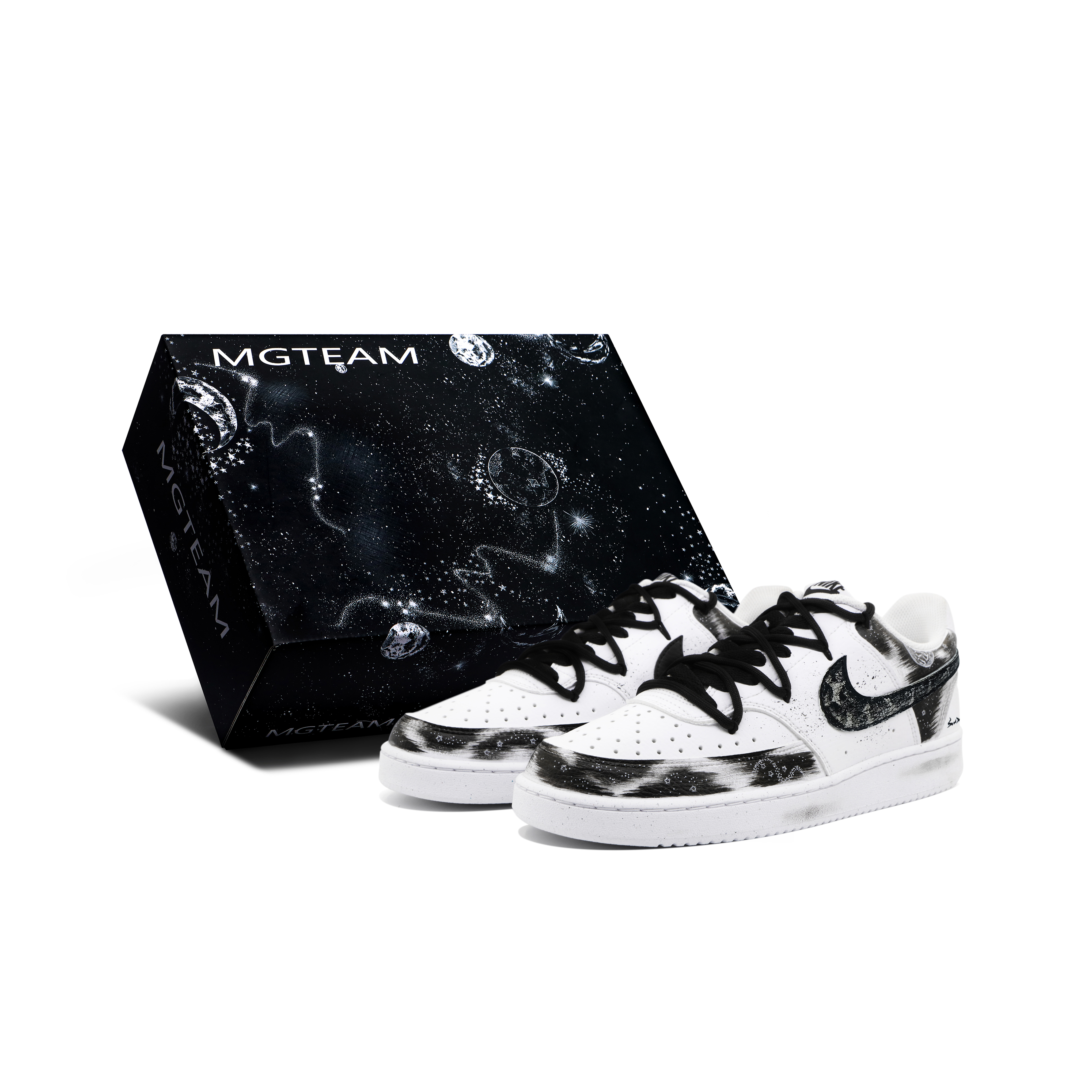 

Nike Кроссовки Court Vision 1 с низким верхом, противоскользящие, износостойкие, легкие, дышащие, мужские, черно-белые