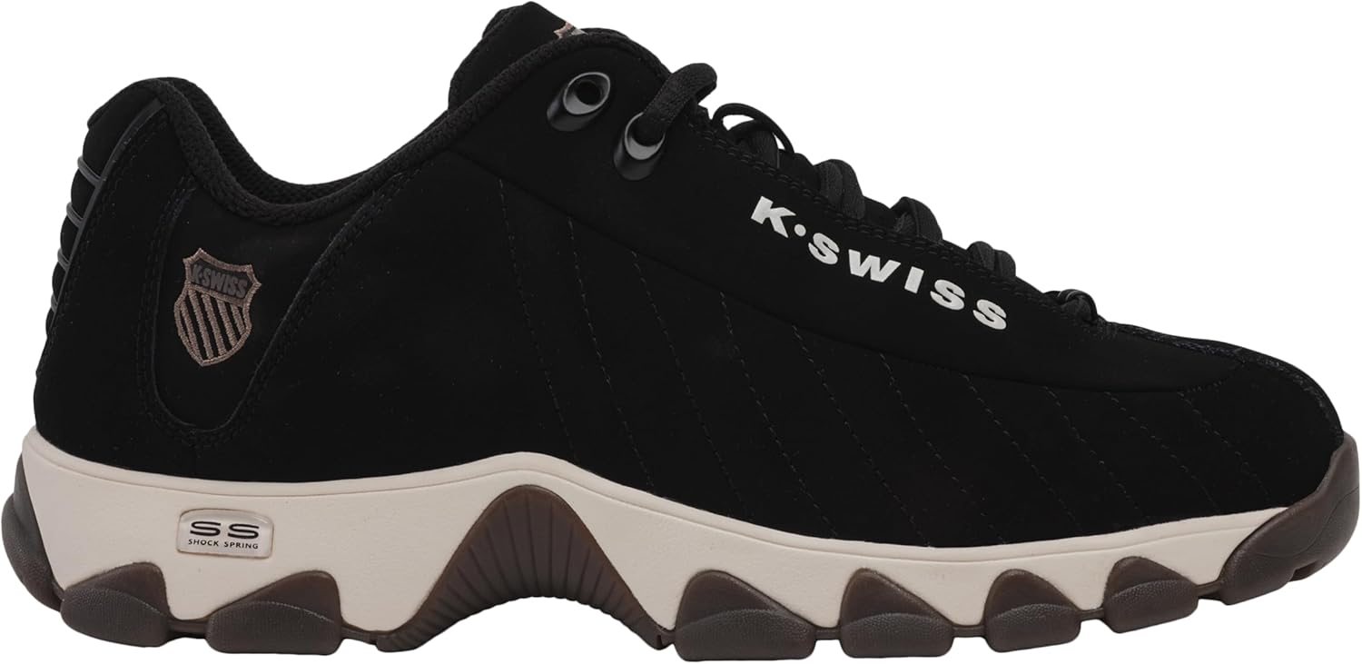 

Мужские кроссовки K-Swiss ST329 CMF, широкие теннисные кроссовки для мужчин, прогулочная обувь с кожаным верхом, черный/коричневый/темно-коричневый