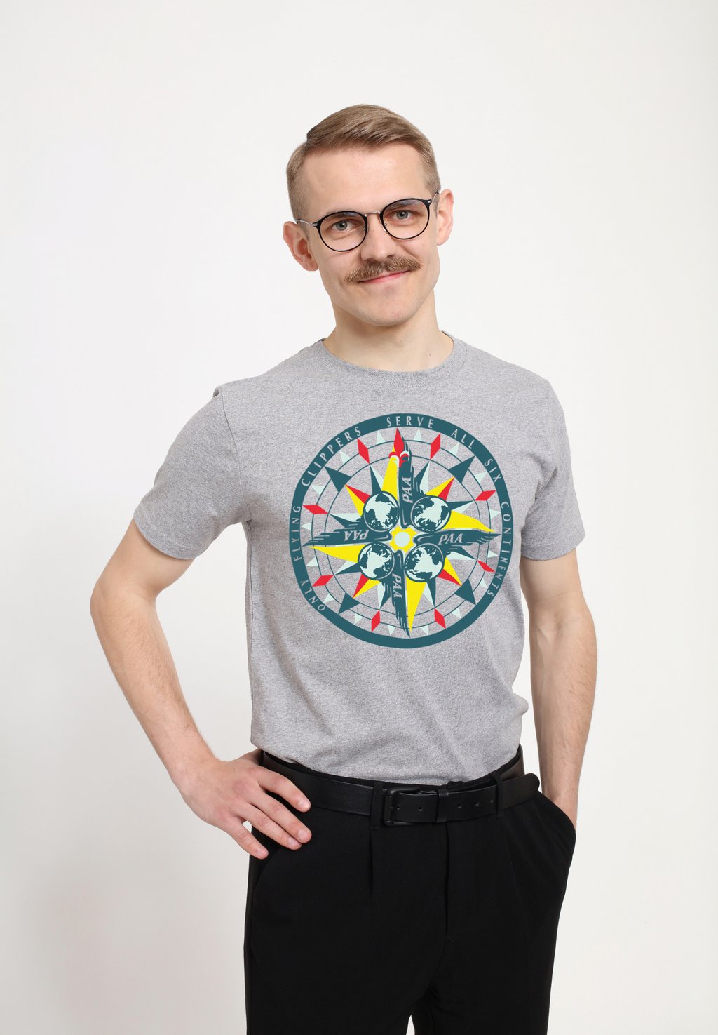 

Футболка с принтом PAN AM ONLY FLYING CLIPPERS Henry Tiger, цвет Heather Grey