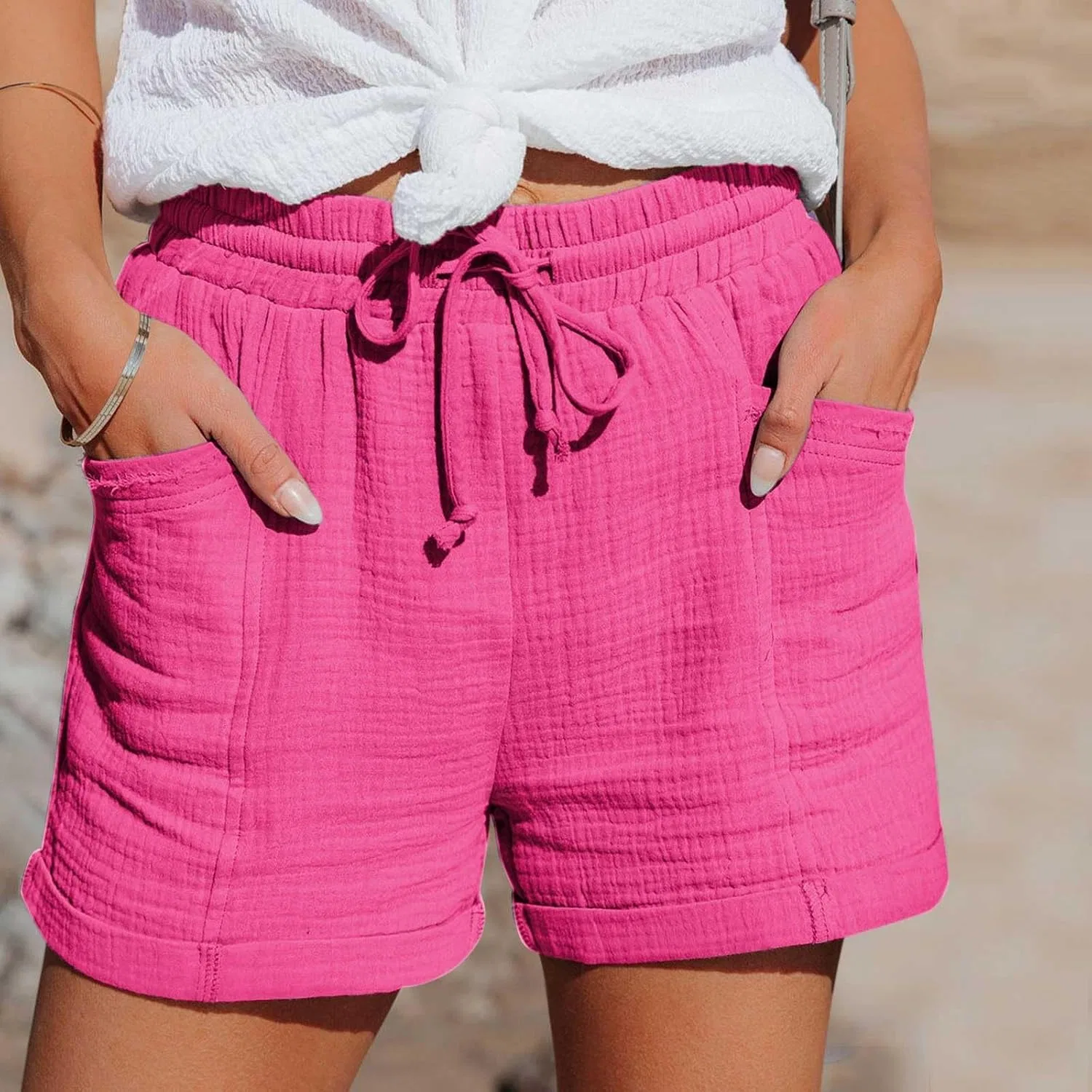Шорты Active Linen Shorts, Hot Pink — фото 3