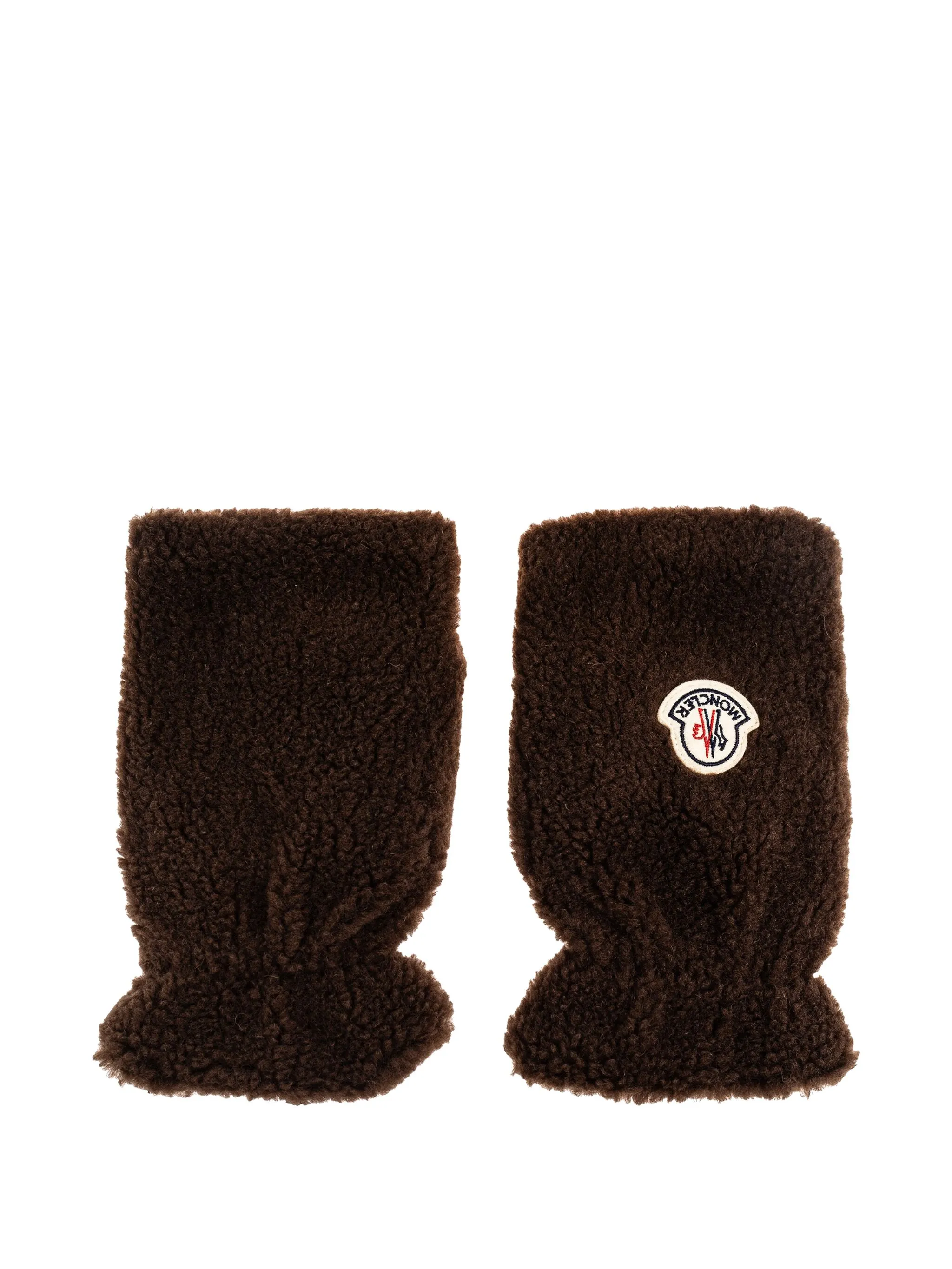 

Перчатки с нашивкой-логотипом Moncler, коричневый