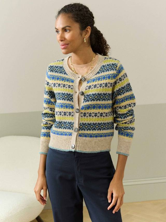 

Кардиган из чистой шерсти fair isle Brora, цвет Oatmeal