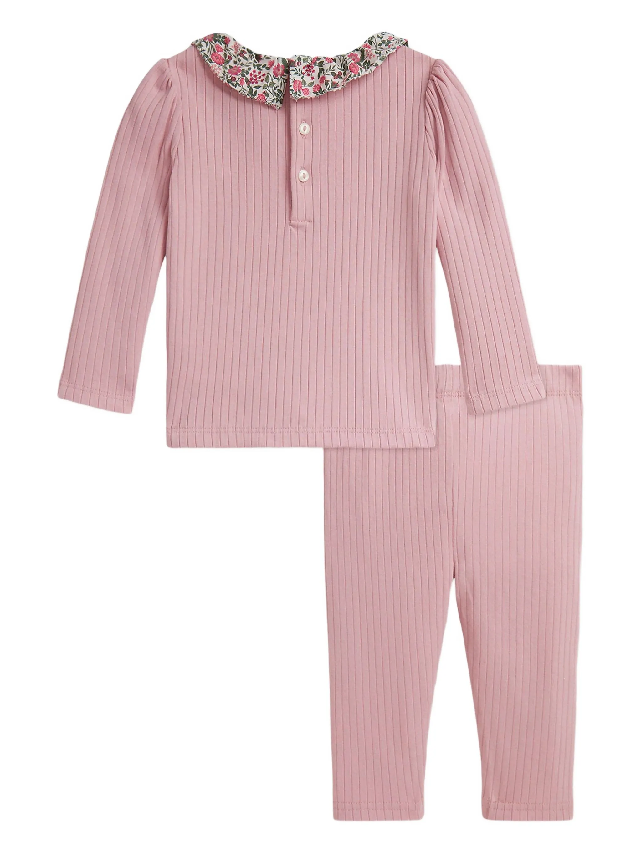 

Комплект из топа и брюк в рубчик Polo Ralph Lauren Kids, розовый