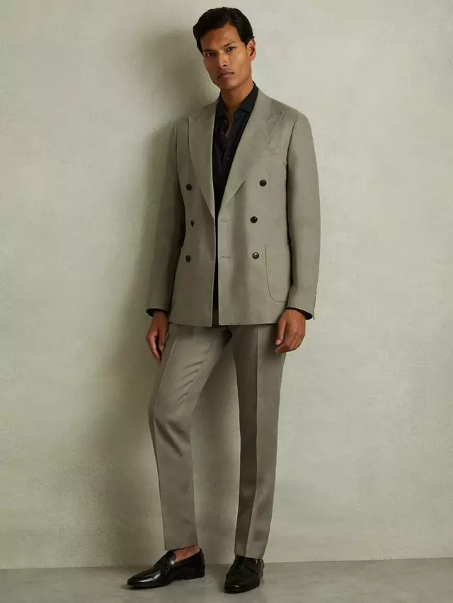 

Брюки Reiss Halgas Linen, цвет light sage green