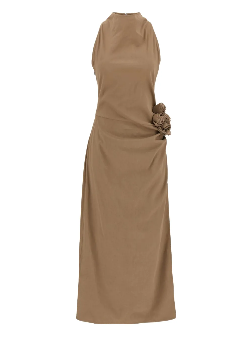 

Платье с драпировкой и цветочным декором Magda Butrym, коричневый
