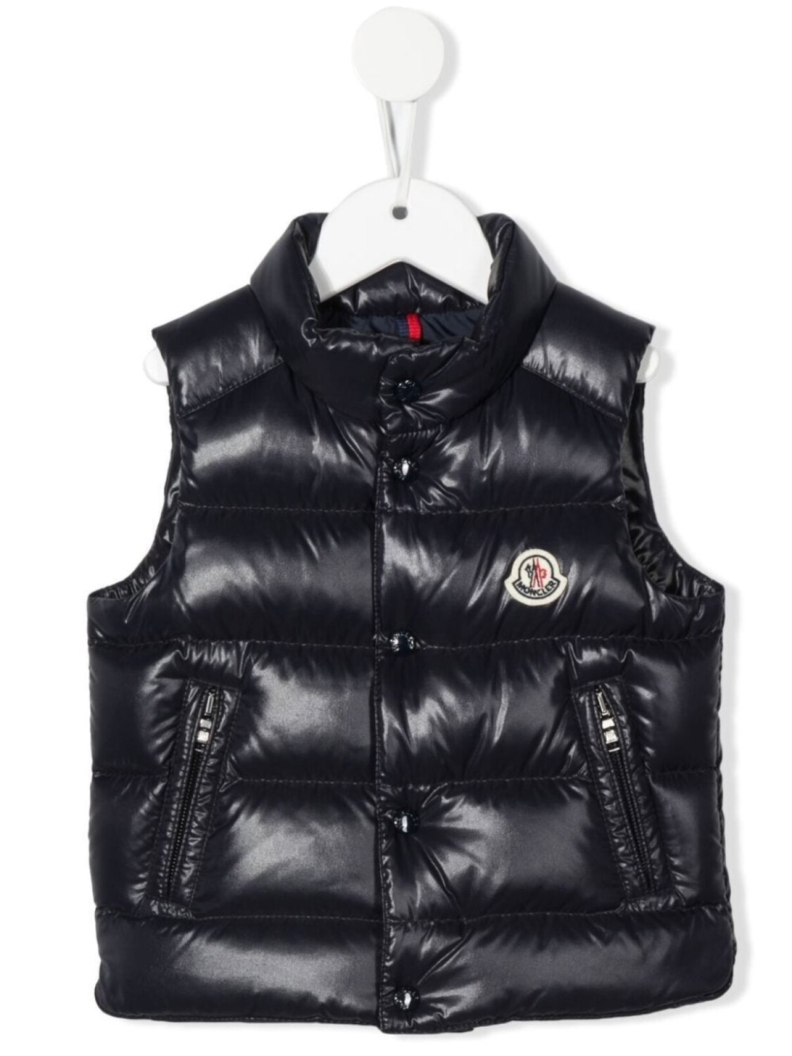 

Moncler Enfant дутый жилет с нашивкой-логотипом, синий
