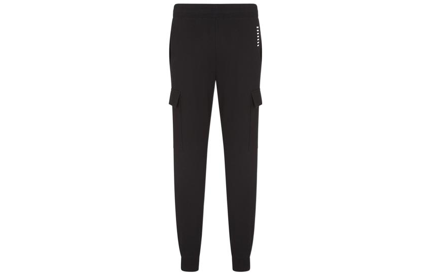 Футболка с принтом логотипа Ea7 и эластичным поясом Emporio Armani, черная — фото 3