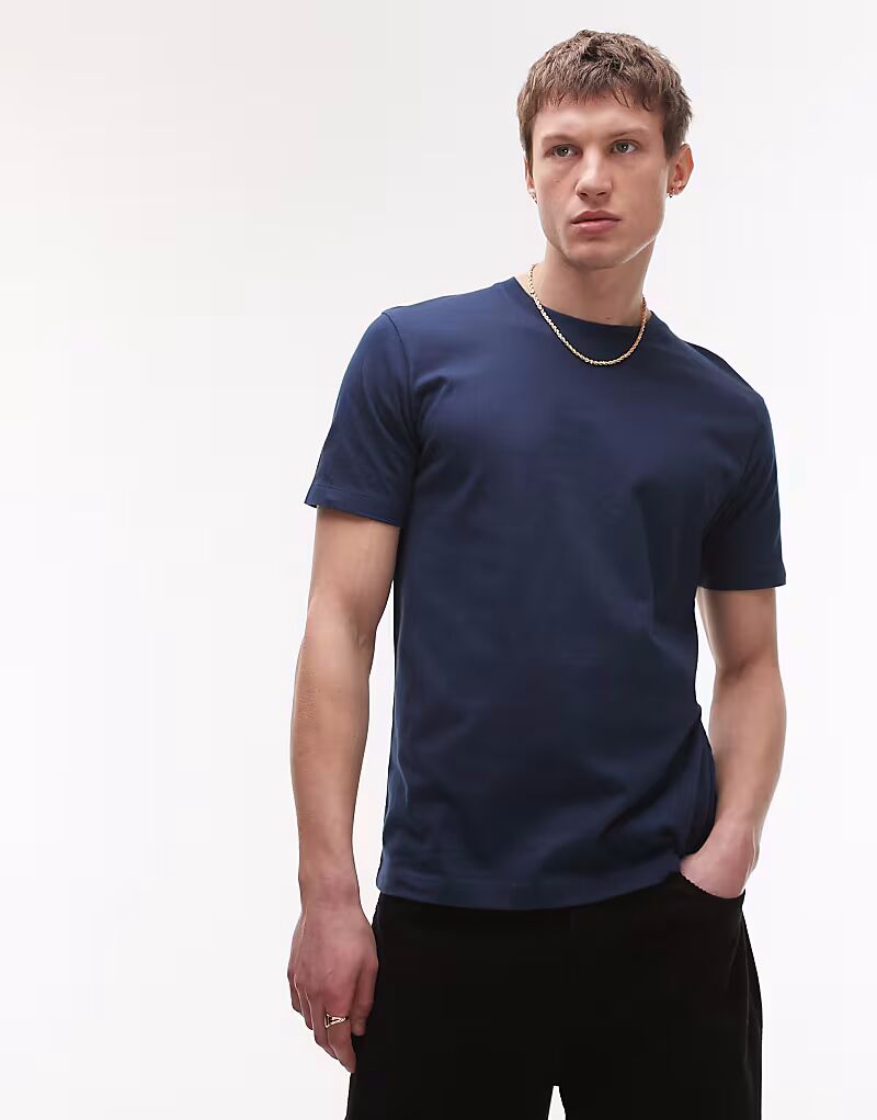 

Футболка Topman прямого кроя темно-синего цвета