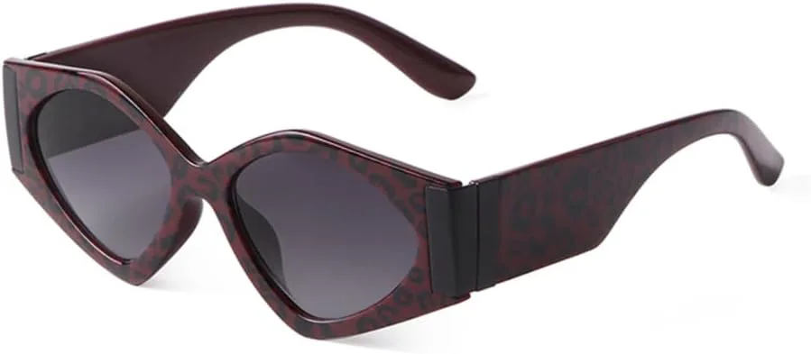 

Ретро-солнцезащитные очки в стиле «кошачий глаз» с леопардовым принтом, большие, для женщин и мужчин, в винтажной оправе цвета «желейный чай» TYUVIVO, C5