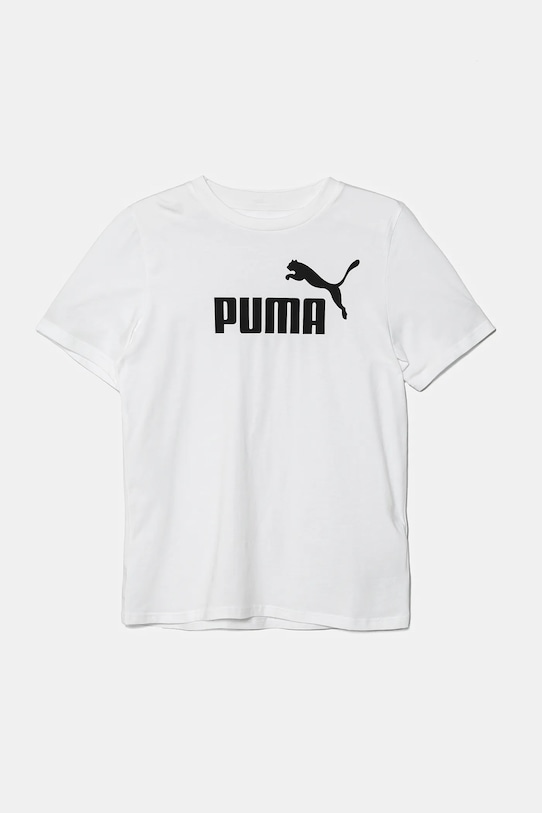 Детская хлопковая футболка ESS No. 1 Logo Tee Puma, белый — фото 2