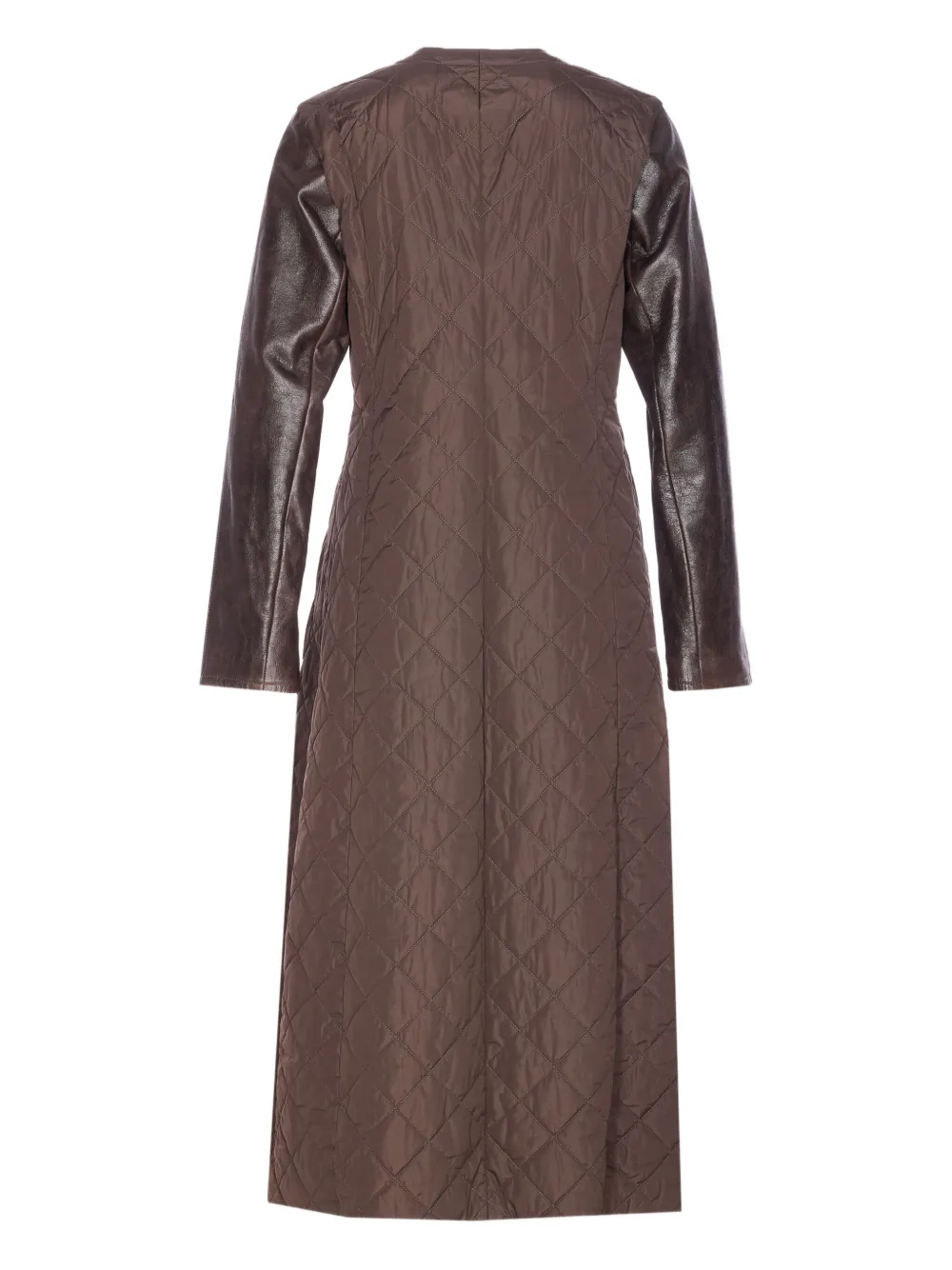 Пальто Berta с простёганными кожаными рукавами Max Mara, коричневый — фото 2