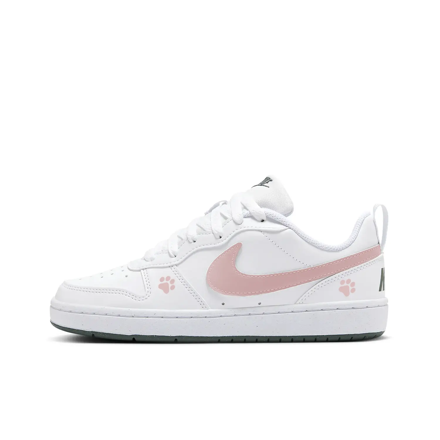 

Nike Детские кроссовки для скейтбординга Court Borough LOW RECRAFT, белые, розовые, для подростков