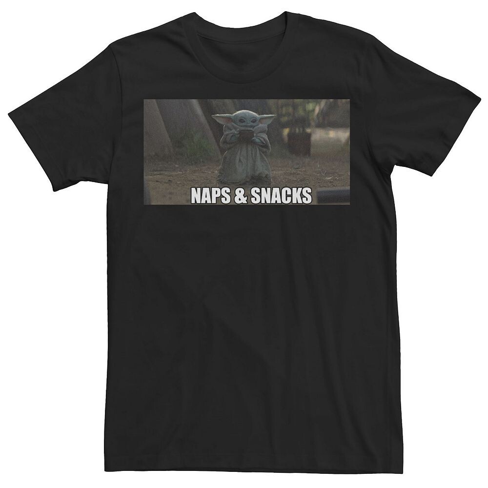 

Футболка Big & Tall Star Wars The Mandalorian Naps Snacks Photo Real Tee Licensed Character, черный