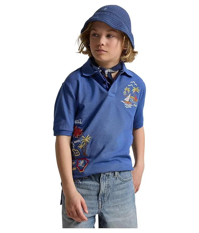 Поло Polo Ralph Lauren Kids с вышивкой хлопок, Bai Blue — фото 4