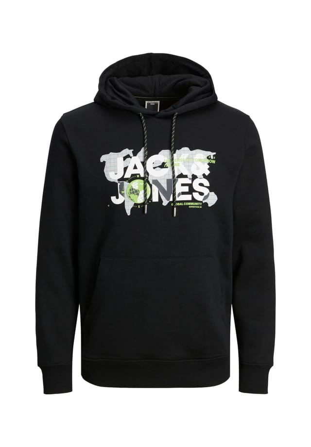 

Толстовка с капюшоном и принтом «пыль» Jack & Jones, черный
