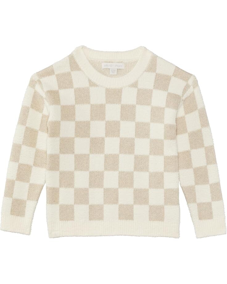 

Свитер Barefoot Dreams Kids CozyChic Youth Cotton Checkered Pullover, цвет Oatmeal/Cream