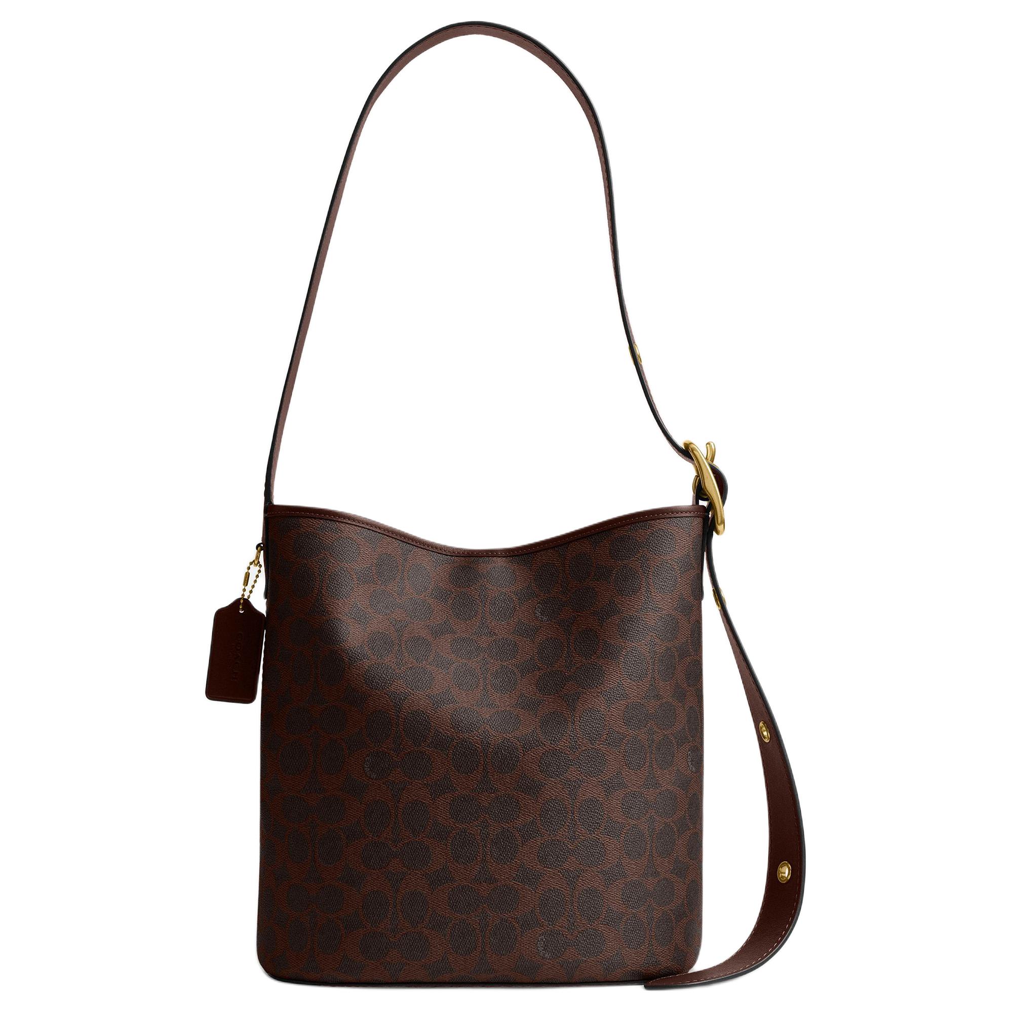 

COACH Блеекер искусственная кожа ведро сумка женская большая кленовый коричневый