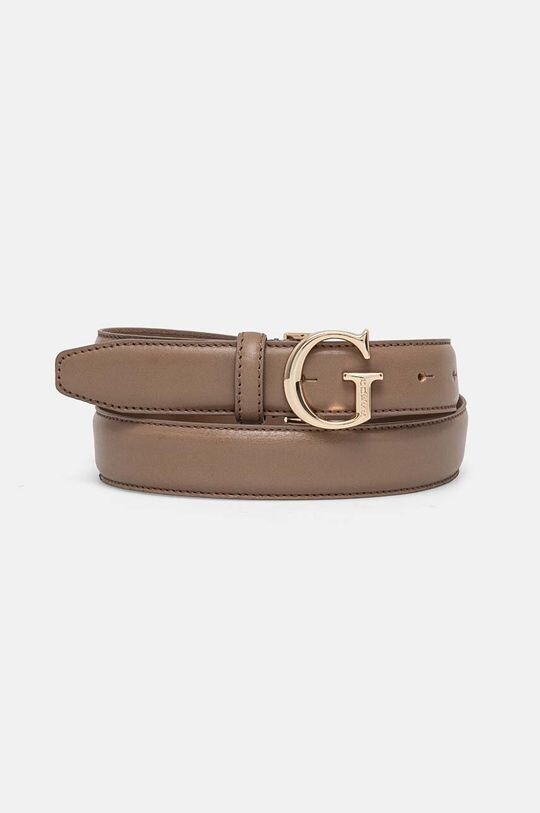 

Кожаный ремень Guess, бежевый