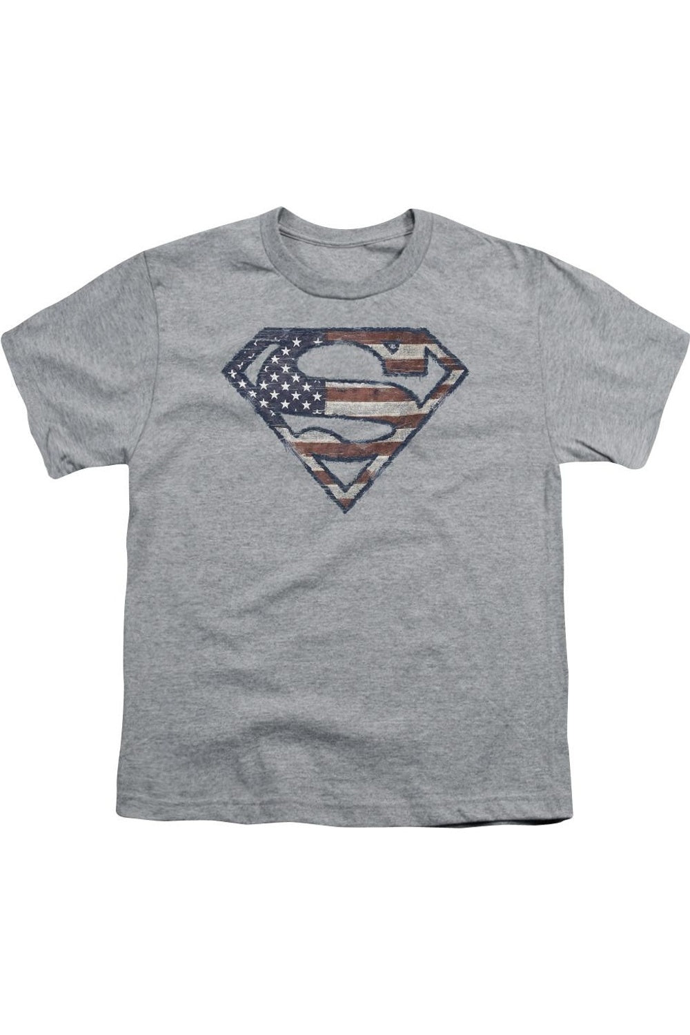 

Футболка с флагом Superman в стиле "израненный" для детей Gildan, Athletic Heather