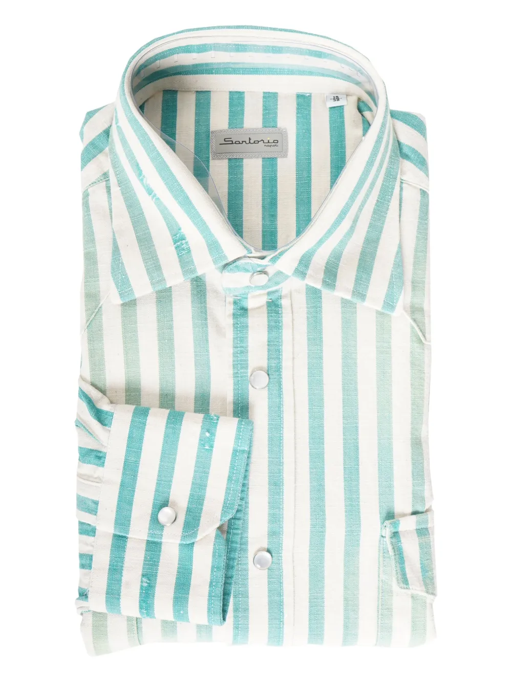 

Рубашка jumbo в тонкую полоску SARTORIO NAPOLI, зеленый