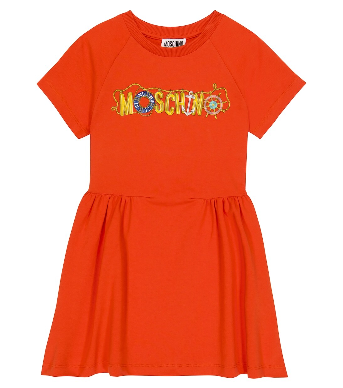 

Платье из хлопка с принтом Moschino, оранжевый