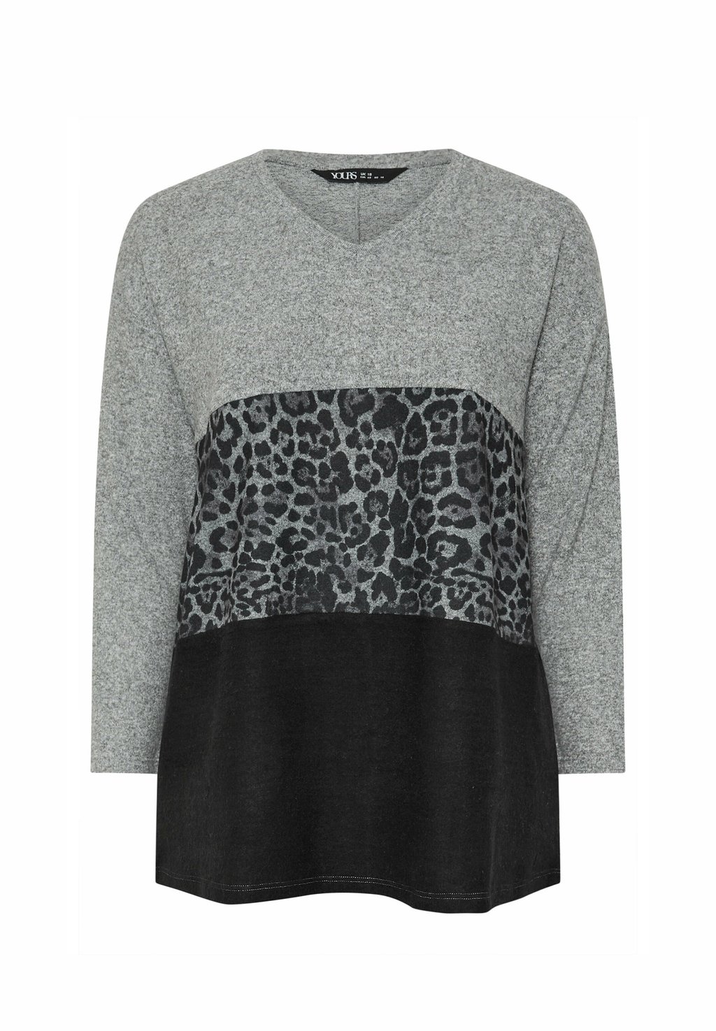 

Джемпер LEOPARD PRINT COLOURBLOCK Yours Clothing, серый