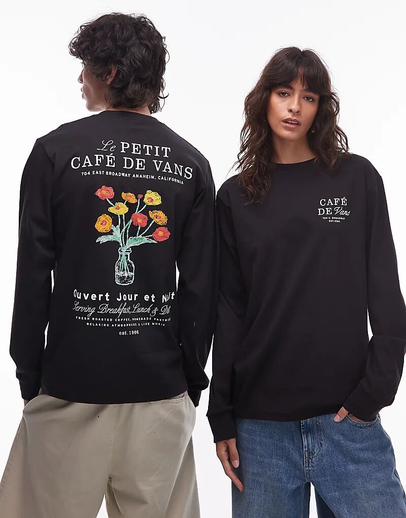 

Лонгслив с длинным рукавом Vans Cafe Vans с графическим принтом на спине, черная