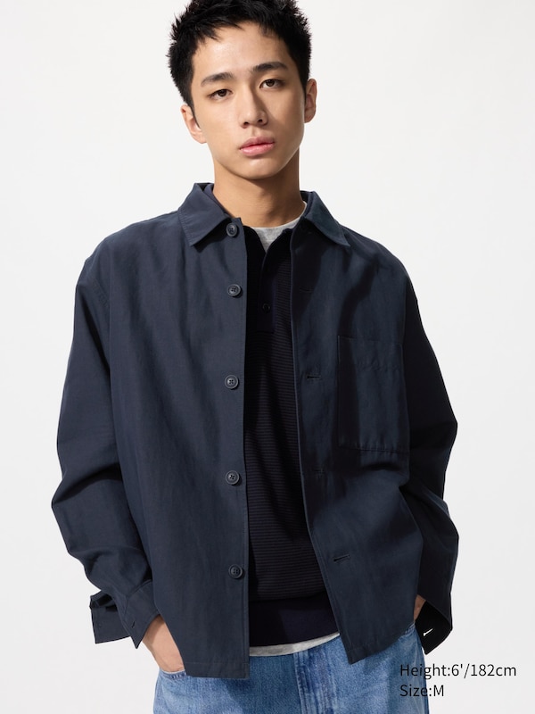 

Рубашка-куртка из смеси хлопка и льна Uniqlo, 69 navy
